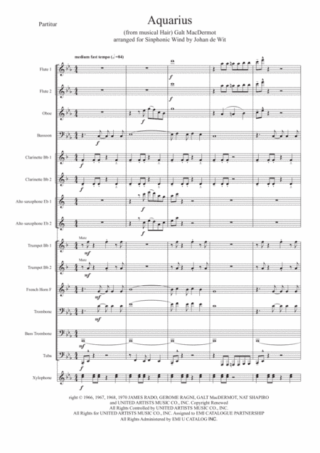 Aquarius (arr. Johan de Wit)