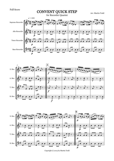 Convent Quick Step for Recorder Quartet (arr. Martin Todd)