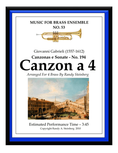 Canzon a 4 - No. 194 (arr. Randy A. Steinberg)