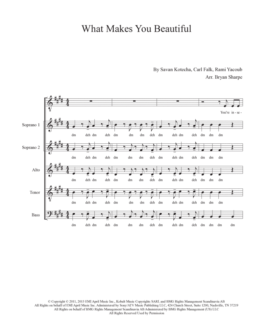 What Makes You Beautiful (arr. Bryan Sharpe)