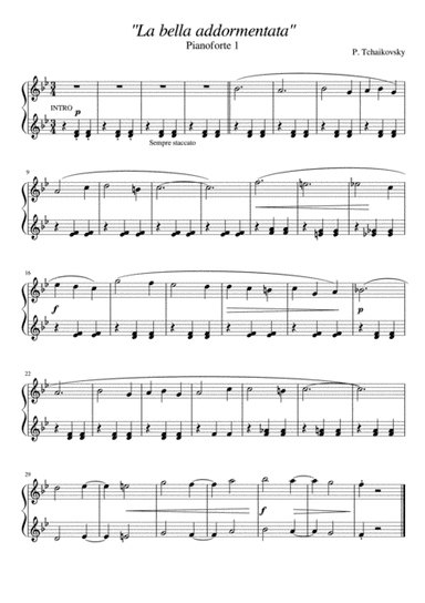 Tchaikovsky Sleeping Beauty - Very Easy Piano 4 hands (arr. F. Chiofalo)