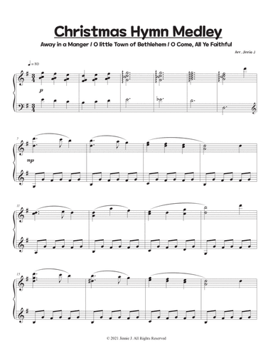 Christmas Hymn Medley - Away in a Manger, O Little Town of Bethlehem, O Come, All Ye Faithful (arr. Jinnie J)