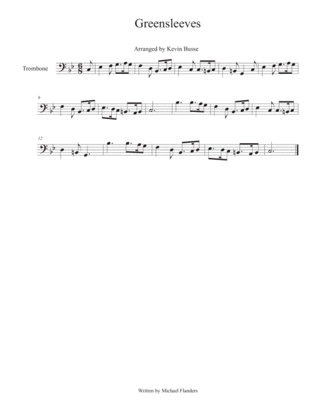 Greensleeves - Trombone (arr. Kevin Busse)