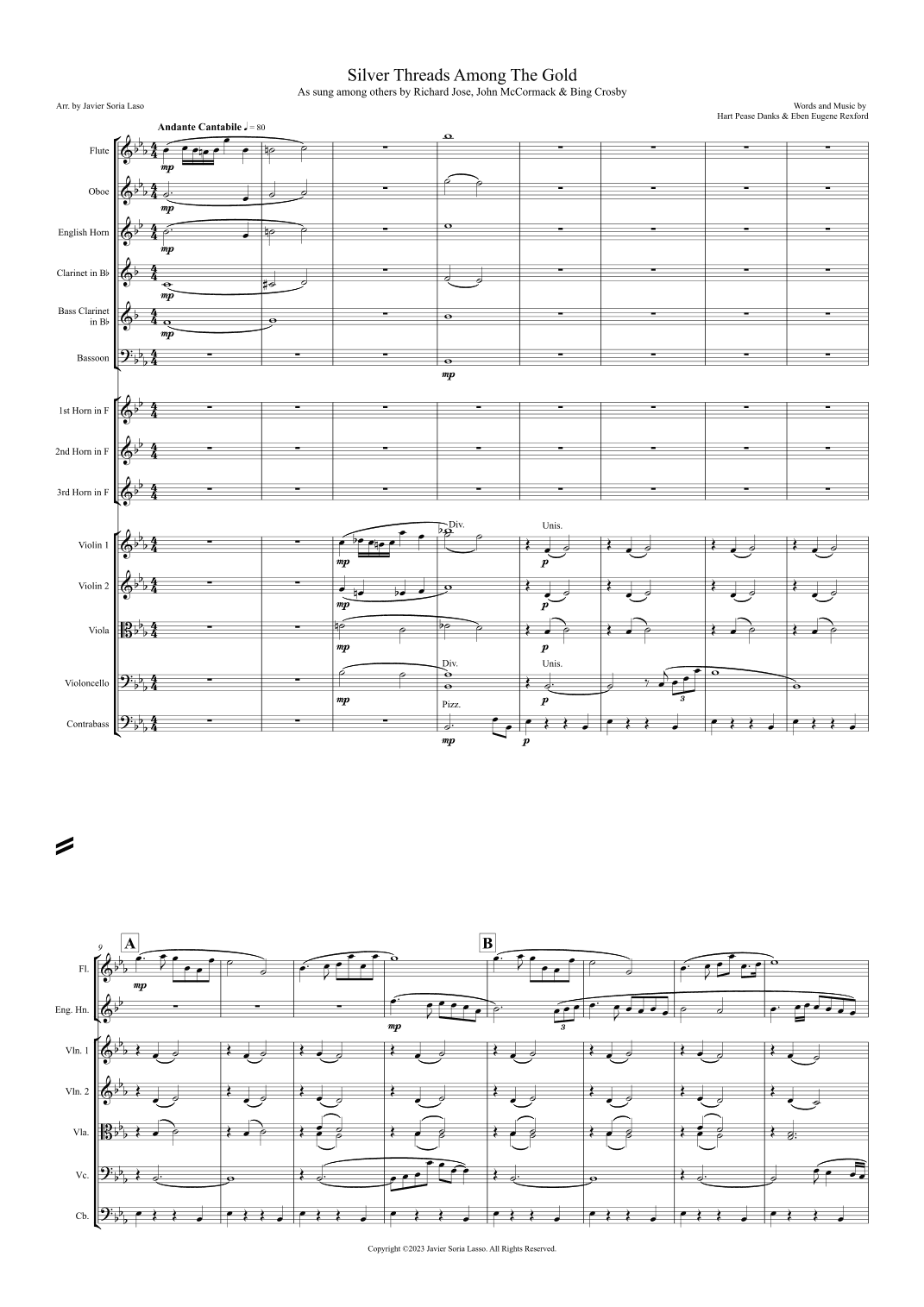 Silver Threads Among The Gold (arr. Javier Soria Laso)