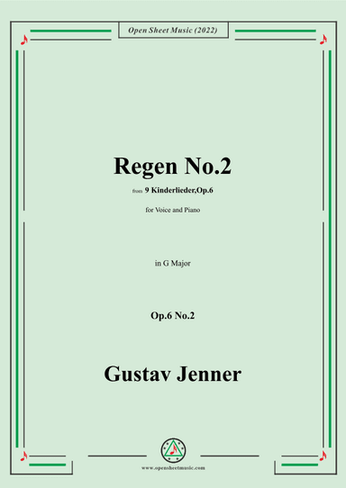 Jenner-Regen No.2,in G Major,Op.6 No.2 (arr. OSM Press)