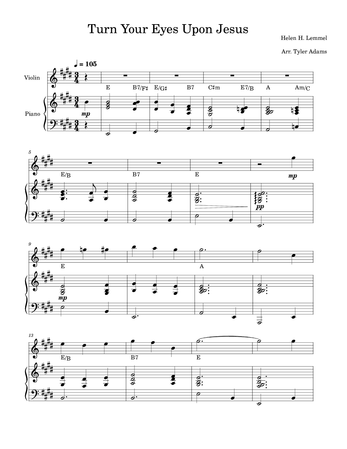 Turn Your Eyes Upon Jesus (arr. Tyler Adams)