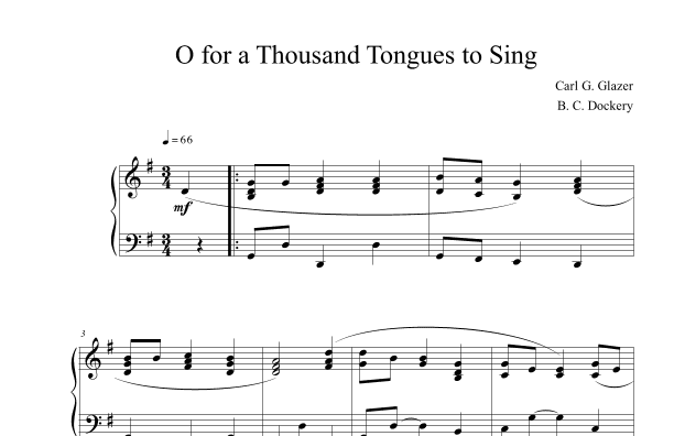 O for a Thousand Tongues to Sing (Piano Solo) (arr. B. C. Dockery)