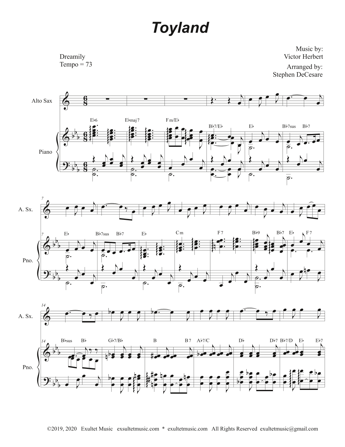 Toyland (Alto Saxophone and Piano) (arr. Stephen DeCesare)