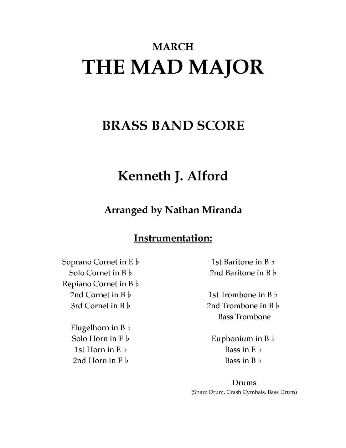 The Mad Major (arr. Nathan Miranda)