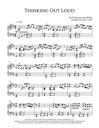 Thinking Out Loud (arr. Julie A Lind)
