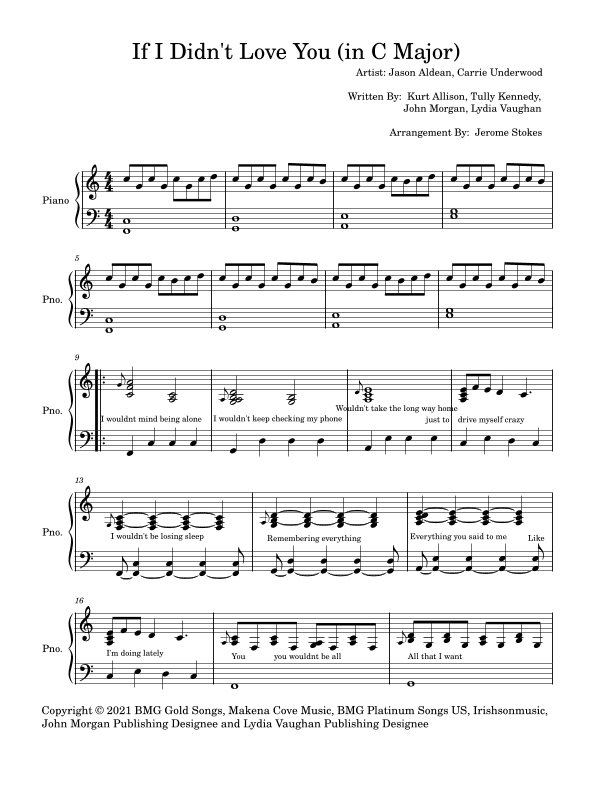 If I Didn't Love You (arr. Jerome Stokes)