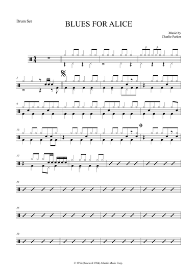 Blues For Alice (arr. The Sheet Music Library)