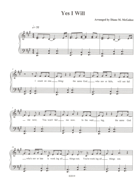 Yes I Will (arr. Diane M. McGahee)