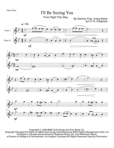 I'll Be Seeing You (arr. P. R. Frederick)