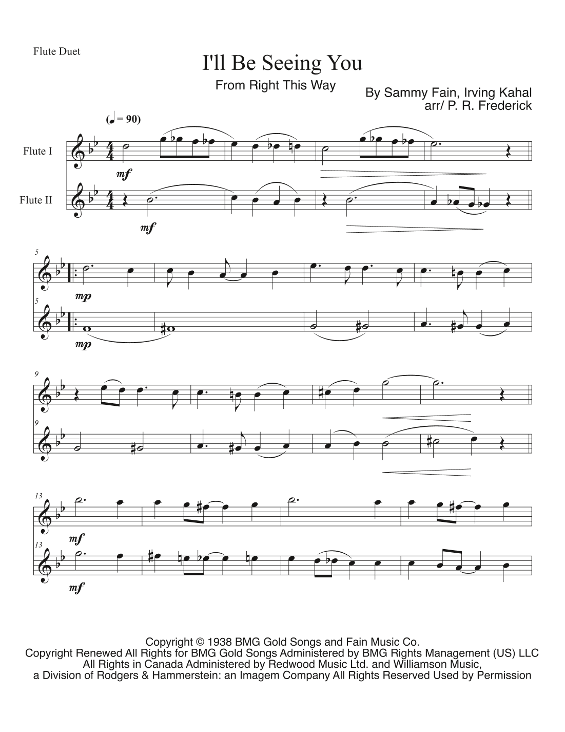 I'll Be Seeing You (arr. P. R. Frederick)