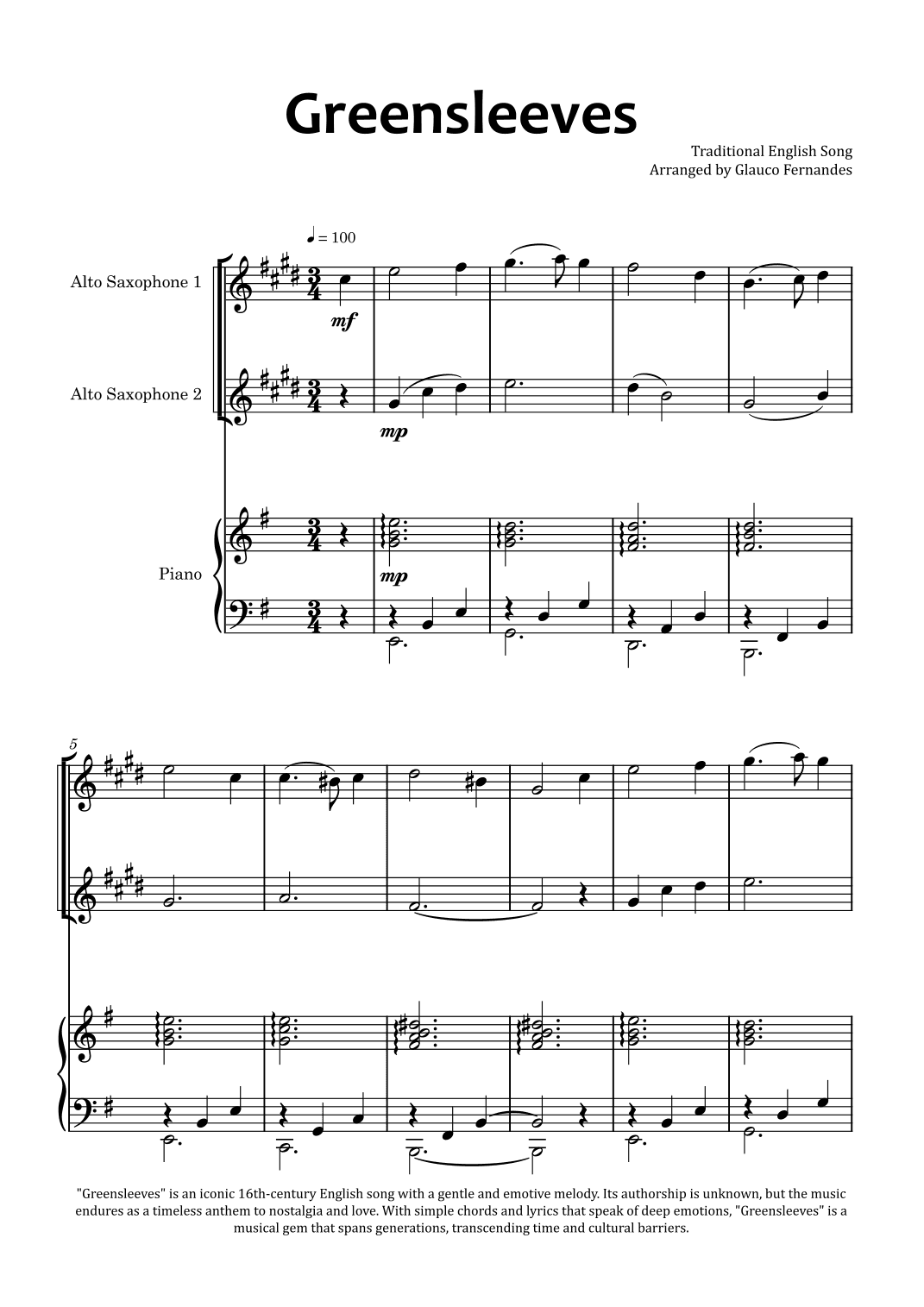 Greensleeves (arr. Glauco Fernandes)