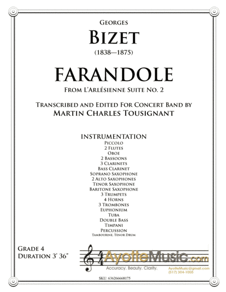 Bizet - Farandole from L'Arlesienne Suite No. 2 transcribed for Wind Band by Martin Tousignant (arr. Martin Tousignant)