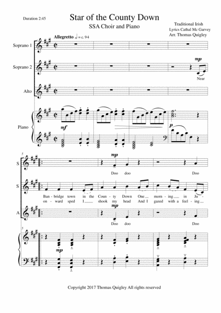 Star of the County Down (arr. Thomas Quigley)