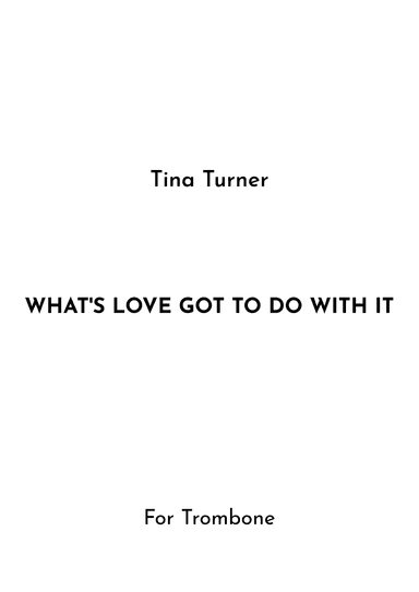 What's Love Got To Do With It (arr. Jireh J.)