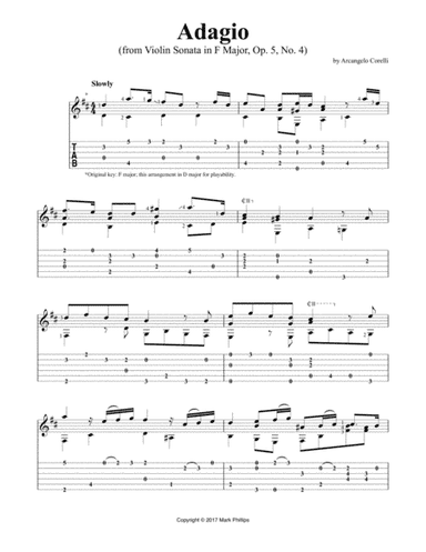 Adagio (from Violin Sonata in F Major, Op. 5, No. 4) (arr. Mark Phillips)