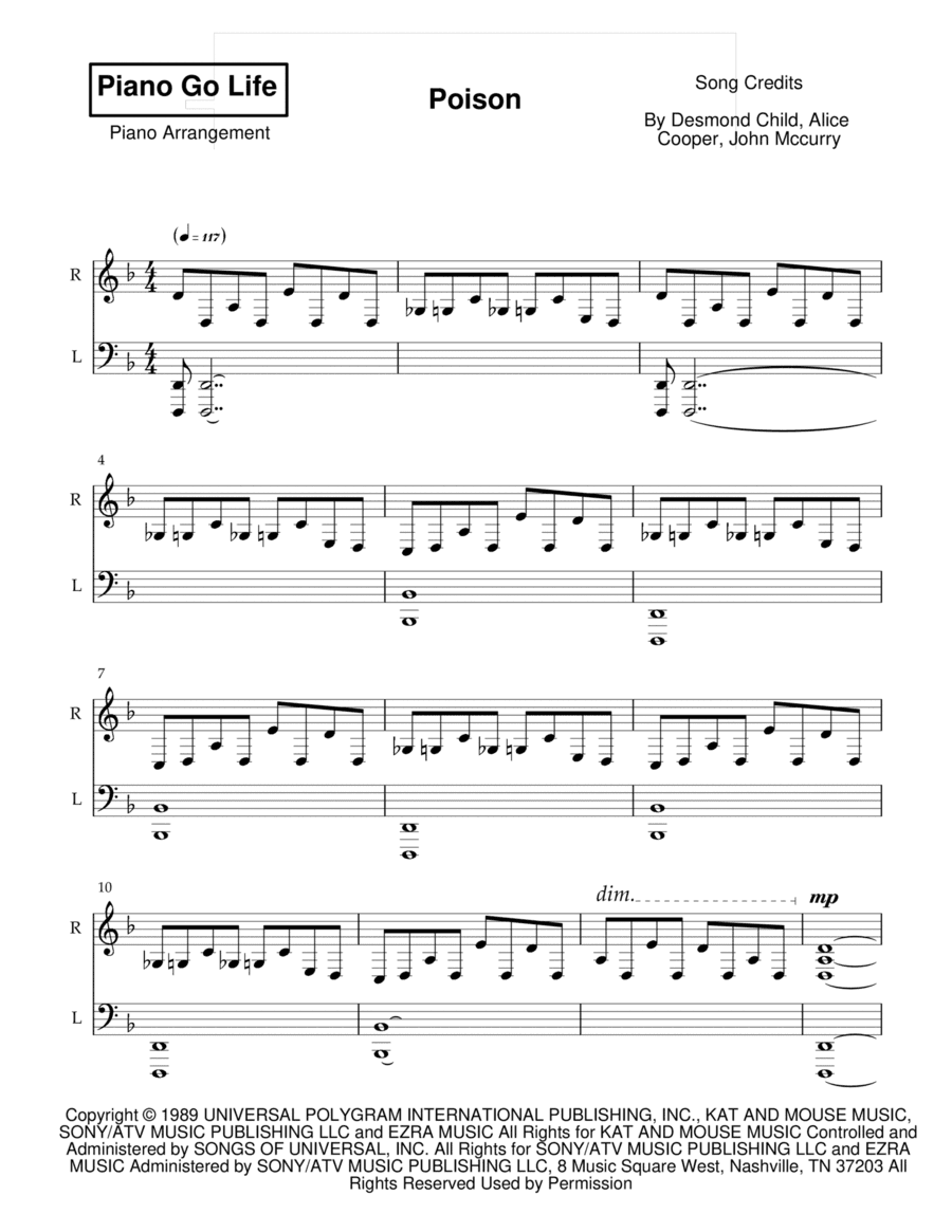 Poison (arr. Piano Go Life)
