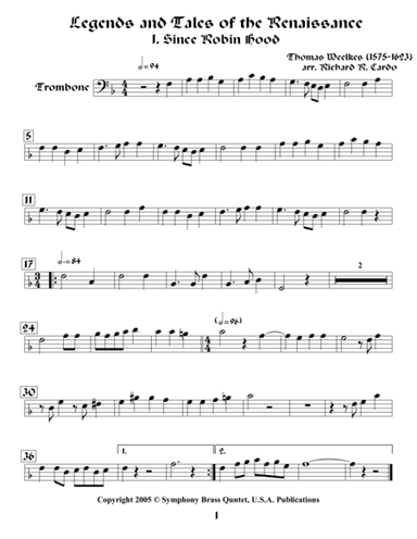 Legends & Tales of the Renaissance (of loss) - 1. Since Robin Hood (Trombone) (arr. R.R. Cardo)