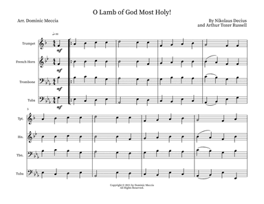 O Lamb of God Most Holy! (arr. Dominic Meccia)
