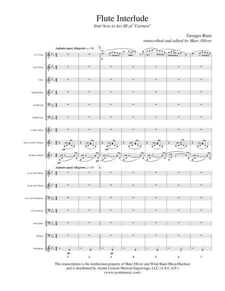 Entr'acte to Act III of Carmen "Intermezzo" (arr. Marc Oliver)