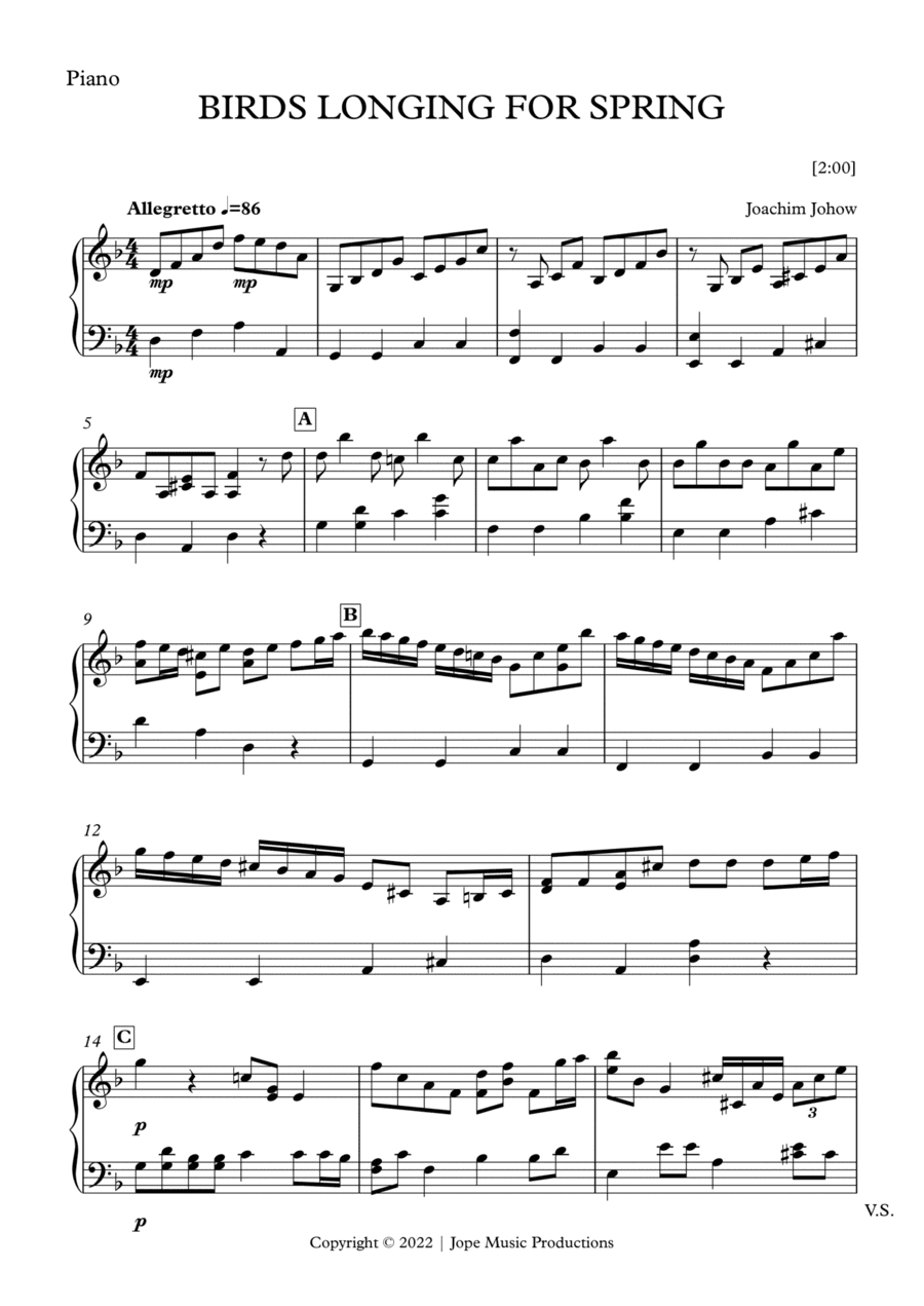 Birds Longing For Spring (arr. Jope)