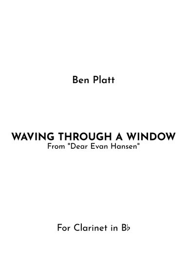 Waving Through A Window (arr. Jireh J.)
