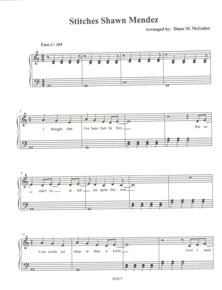 Stitches (arr. Diane M. McGahee)