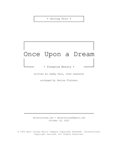 Once Upon A Dream (arr. Denise Flatness)
