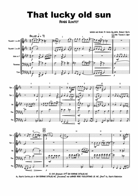 That Lucky Old Sun (arr. Thomas H. Graf)