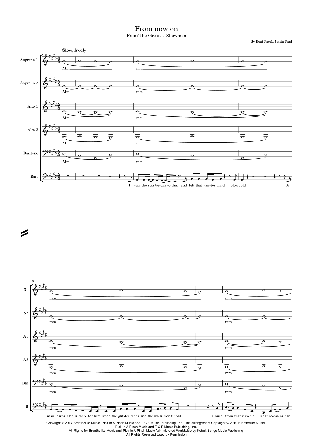 From Now On (arr. Alex Priestley)