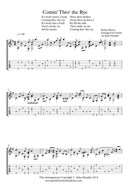 Comin' Thru The Rye (arr. John Murphy)