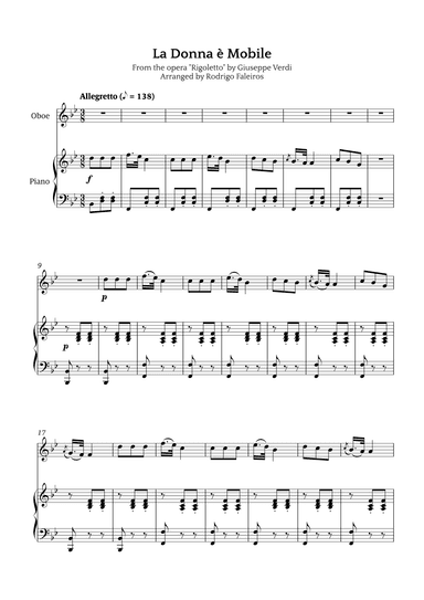 La Donna è Mobile (arr. Rodrigo Faleiros)