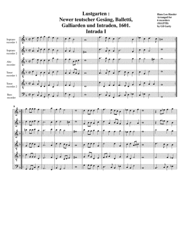 10 Intradas & Galliard a6 from Lustgarten : Newer teutscher Ges (arr. Gil Garty)