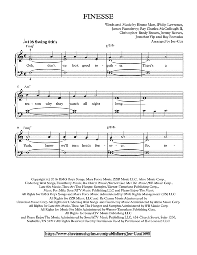 Finesse (arr. Joe Cox)