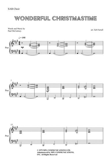 Wonderful Christmastime (arr. Sebastian Farrall)