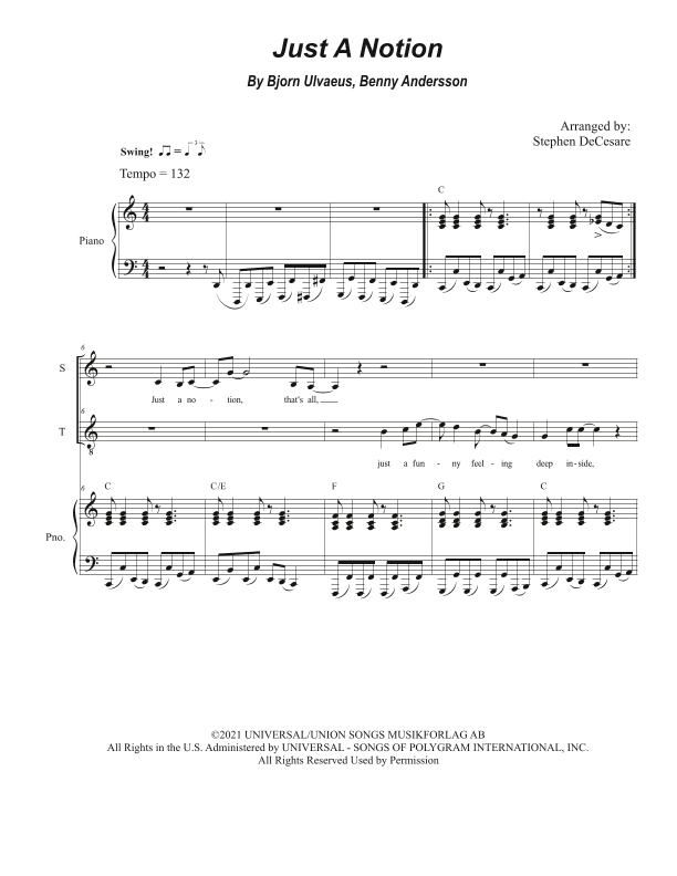Just A Notion (arr. Stephen DeCesare)