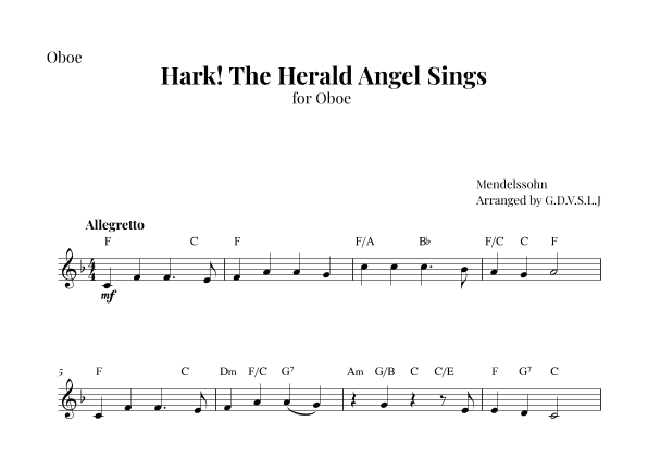 Hark! The Herald Angel Sings (arr. G.D.V.S.L.J)
