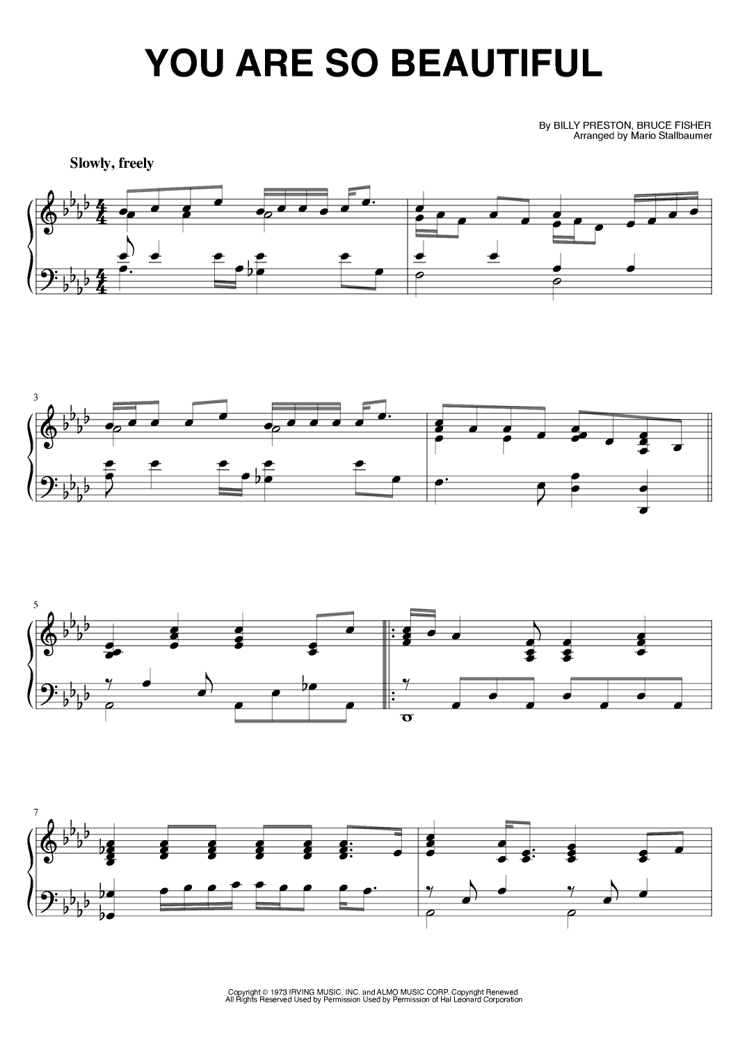 You Are So Beautiful (arr. Mario Stallbaumer)