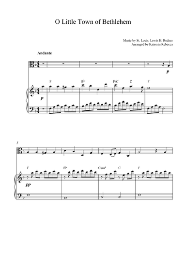 O Little Town of Bethlehem (arr. Kaiserin Rebecca)