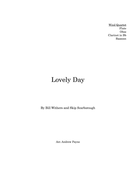 Lovely Day (arr. Andrew Payne)