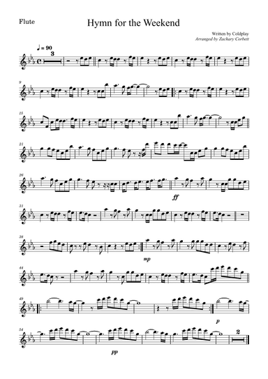 Hymn For The Weekend (arr. Zachary Corbett)