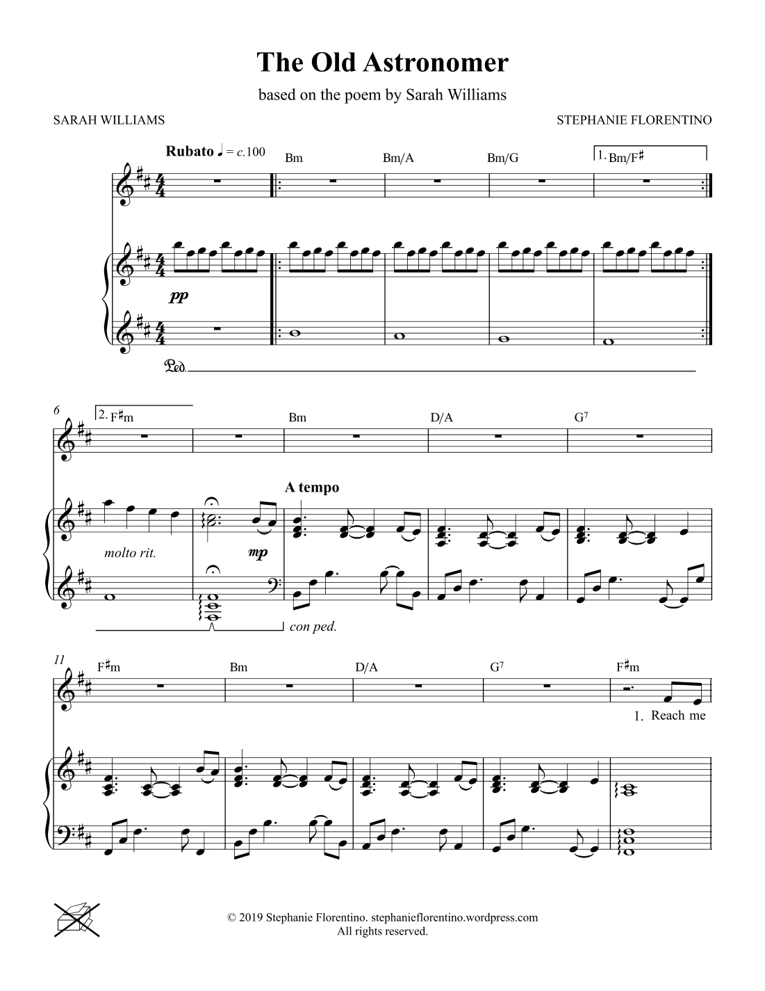 The Old Astronomer (I Have Loved the Stars Too Fondly) - Vocal Solo