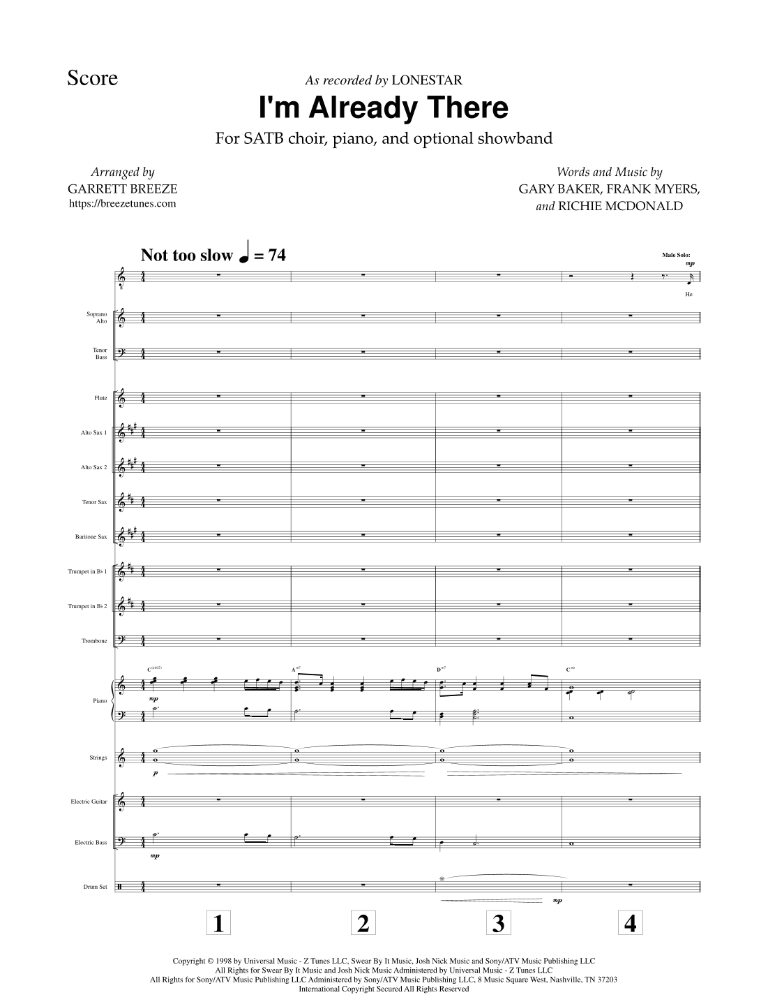 I'm Already There (arr. Garrett Breeze)