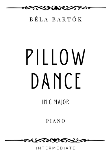 Bartok - Pillow Dance in C Major - Intermediate (arr. Piacere Music Sheets)