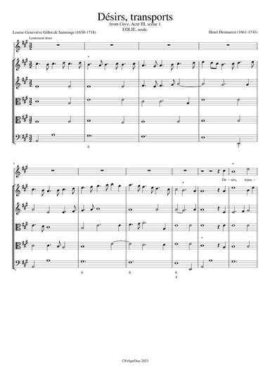 Désirs transports (arr. Early Music Scores)