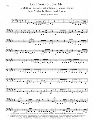 Lose You To Love Me (arr. Kevin Busse)